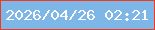 文字の大きさ：2、枠の色：f3391a、背景の色：7db7e7、文字の色：fefafe 無料ブログパーツのブログ時計