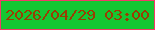 文字の大きさ：2、枠の色：f33968、背景の色：14c732、文字の色：993e03 無料ブログパーツのブログ時計