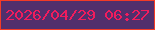 文字の大きさ：4、枠の色：f33b26、背景の色：522f6c、文字の色：f21c5d 無料ブログパーツのブログ時計