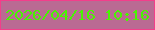 文字の大きさ：2、枠の色：f33e8b、背景の色：ba6a93、文字の色：48f403 無料ブログパーツのブログ時計