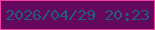 文字の大きさ：3、枠の色：f33ea2、背景の色：64085e、文字の色：225e7c 無料ブログパーツのブログ時計
