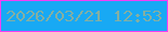 文字の大きさ：1、枠の色：f33ff5、背景の色：18a9f4、文字の色：84afa2 無料ブログパーツのブログ時計
