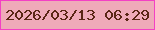 文字の大きさ：5、枠の色：f341c4、背景の色：efaab9、文字の色：5a2616 無料ブログパーツのブログ時計