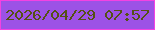 文字の大きさ：2、枠の色：f342e2、背景の色：9c52e6、文字の色：555114 無料ブログパーツのブログ時計