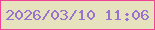 文字の大きさ：3、枠の色：f34396、背景の色：e7e2be、文字の色：9971ce 無料ブログパーツのブログ時計