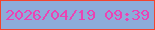 文字の大きさ：1、枠の色：f3442d、背景の色：8dacd9、文字の色：eb43b3 無料ブログパーツのブログ時計
