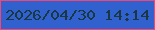 文字の大きさ：3、枠の色：f34670、背景の色：3061cf、文字の色：1a3844 無料ブログパーツのブログ時計