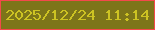 文字の大きさ：2、枠の色：f3494b、背景の色：7d7519、文字の色：cdc323 無料ブログパーツのブログ時計