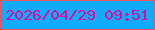 文字の大きさ：3、枠の色：f3515e、背景の色：0dabfa、文字の色：dd0a9b 無料ブログパーツのブログ時計