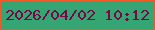 文字の大きさ：3、枠の色：f35826、背景の色：35a574、文字の色：750948 無料ブログパーツのブログ時計
