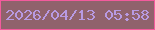 文字の大きさ：1、枠の色：f35b9d、背景の色：90626c、文字の色：b89ae2 無料ブログパーツのブログ時計