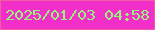 文字の大きさ：4、枠の色：f35ba4、背景の色：f230c9、文字の色：97f57a 無料ブログパーツのブログ時計