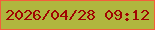 文字の大きさ：2、枠の色：f35e3c、背景の色：b0b63e、文字の色：a00503 無料ブログパーツのブログ時計