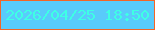 文字の大きさ：2、枠の色：f36527、背景の色：59cbfb、文字の色：3effe4 無料ブログパーツのブログ時計