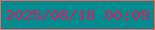 文字の大きさ：1、枠の色：f3655a、背景の色：048b90、文字の色：d61e61 無料ブログパーツのブログ時計