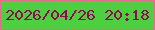 文字の大きさ：5、枠の色：f36590、背景の色：4cd03f、文字の色：950653 無料ブログパーツのブログ時計