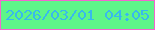 文字の大きさ：1、枠の色：f365cf、背景の色：5ef589、文字の色：38b9ed 無料ブログパーツのブログ時計