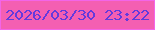 文字の大きさ：2、枠の色：f365e8、背景の色：f45fb2、文字の色：643adc 無料ブログパーツのブログ時計