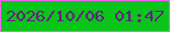 文字の大きさ：2、枠の色：f365f0、背景の色：09c519、文字の色：6b1a8b 無料ブログパーツのブログ時計