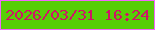 文字の大きさ：1、枠の色：f365fd、背景の色：57ce07、文字の色：d01467 無料ブログパーツのブログ時計