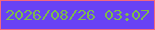 文字の大きさ：3、枠の色：f3677e、背景の色：6942f4、文字の色：7cba4d 無料ブログパーツのブログ時計
