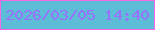 文字の大きさ：4、枠の色：f368e6、背景の色：5ebdd6、文字の色：9770fc 無料ブログパーツのブログ時計