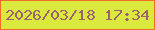 文字の大きさ：4、枠の色：f36c2a、背景の色：dbe83d、文字の色：9a6271 無料ブログパーツのブログ時計