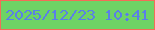 文字の大きさ：2、枠の色：f36d58、背景の色：6ed365、文字の色：5a7fe7 無料ブログパーツのブログ時計
