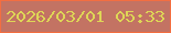 文字の大きさ：2、枠の色：f36e41、背景の色：c37363、文字の色：ded656 無料ブログパーツのブログ時計