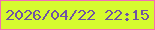 文字の大きさ：4、枠の色：f36eb4、背景の色：d6fa2f、文字の色：7053a3 無料ブログパーツのブログ時計