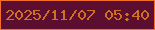 文字の大きさ：5、枠の色：f36f29、背景の色：5b0e2f、文字の色：d1701e 無料ブログパーツのブログ時計