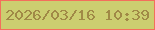 文字の大きさ：1、枠の色：f36f5c、背景の色：ccce70、文字の色：a08946 無料ブログパーツのブログ時計