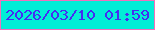 文字の大きさ：2、枠の色：f370bb、背景の色：02eed6、文字の色：462cf2 無料ブログパーツのブログ時計
