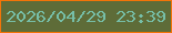 文字の大きさ：5、枠の色：f37408、背景の色：5e6c38、文字の色：76bea7 無料ブログパーツのブログ時計