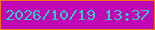 文字の大きさ：4、枠の色：f3761f、背景の色：c006b5、文字の色：2dccc1 無料ブログパーツのブログ時計