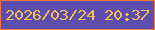 文字の大きさ：2、枠の色：f37640、背景の色：5d4dac、文字の色：f4be50 無料ブログパーツのブログ時計