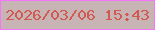 文字の大きさ：5、枠の色：f376fc、背景の色：c8b4b4、文字の色：d05a51 無料ブログパーツのブログ時計
