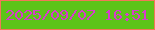 文字の大きさ：3、枠の色：f37758、背景の色：5dc419、文字の色：d73ccc 無料ブログパーツのブログ時計