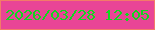 文字の大きさ：5、枠の色：f37b68、背景の色：e94596、文字の色：11d71f 無料ブログパーツのブログ時計