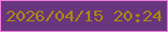 文字の大きさ：5、枠の色：f37bdc、背景の色：67367c、文字の色：ac8813 無料ブログパーツのブログ時計