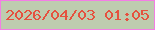 文字の大きさ：3、枠の色：f37ee4、背景の色：beccaf、文字の色：e5513f 無料ブログパーツのブログ時計