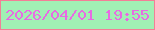 文字の大きさ：3、枠の色：f37f97、背景の色：a1f0b4、文字の色：e86ae3 無料ブログパーツのブログ時計