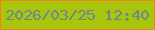 文字の大きさ：1、枠の色：f3801e、背景の色：aac60c、文字の色：6e878e 無料ブログパーツのブログ時計