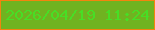 文字の大きさ：5、枠の色：f3840e、背景の色：70b320、文字の色：48de25 無料ブログパーツのブログ時計