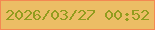 文字の大きさ：3、枠の色：f38852、背景の色：ecbd65、文字の色：939c1e 無料ブログパーツのブログ時計
