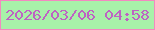 文字の大きさ：3、枠の色：f389c0、背景の色：a8f1a9、文字の色：be63c3 無料ブログパーツのブログ時計