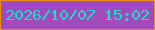 文字の大きさ：2、枠の色：f38c19、背景の色：9f4bb9、文字の色：21dbcf 無料ブログパーツのブログ時計