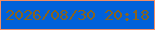 文字の大きさ：5、枠の色：f38d65、背景の色：0161d9、文字の色：88631e 無料ブログパーツのブログ時計