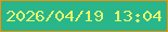 文字の大きさ：1、枠の色：f39109、背景の色：28b68a、文字の色：e4f66f 無料ブログパーツのブログ時計