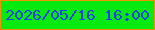 文字の大きさ：3、枠の色：f39202、背景の色：07e90f、文字の色：1d43e9 無料ブログパーツのブログ時計